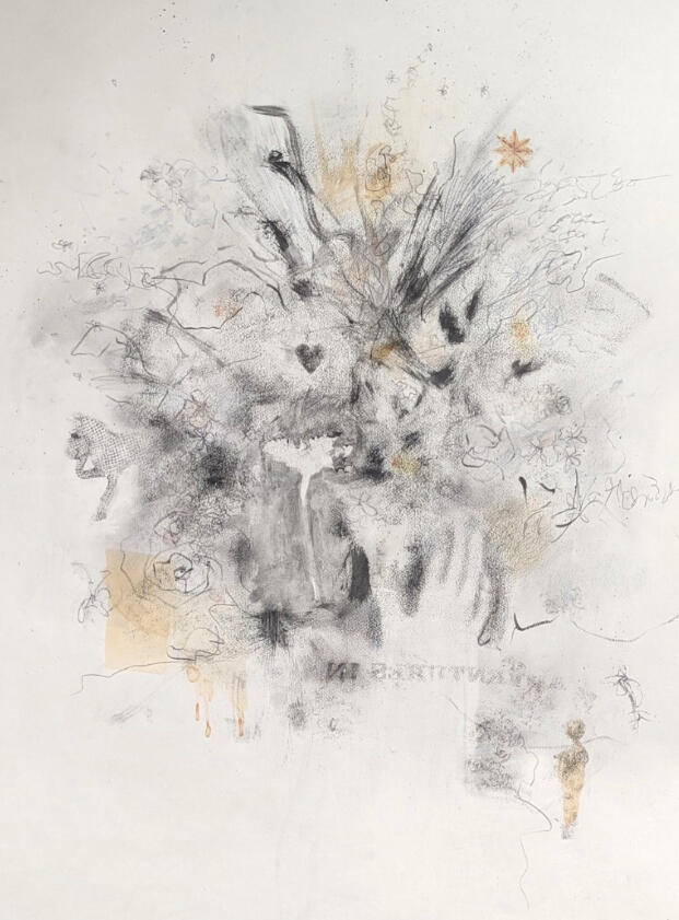 Inside 2024 Graphite, watercolor, ink, xerox transfer